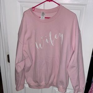 Gildan Pink 'Wifey' Women's Sweater